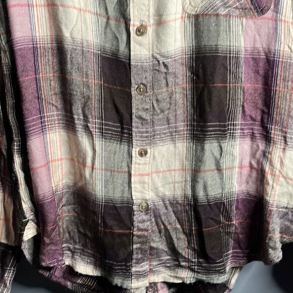 Lucky Brand Plum Plaid Button Down Long Sleeve Shirt Size Small - Picture 6 of 11